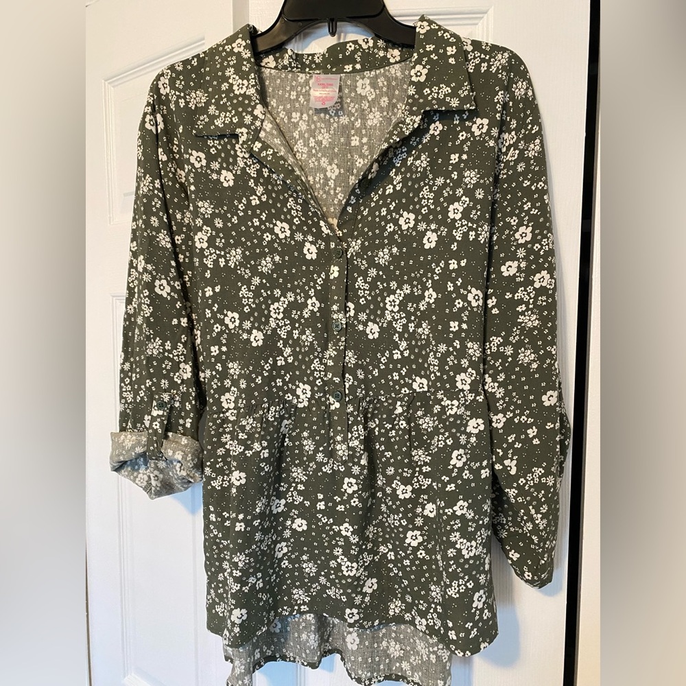 🔴10/$10! No Boundaries Tie Back Floral 3/4 Sleeve Tunic Blouse